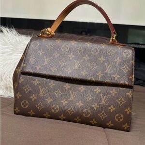 Louis Vuitton Brown Monogram Satchel with Glossy Finish